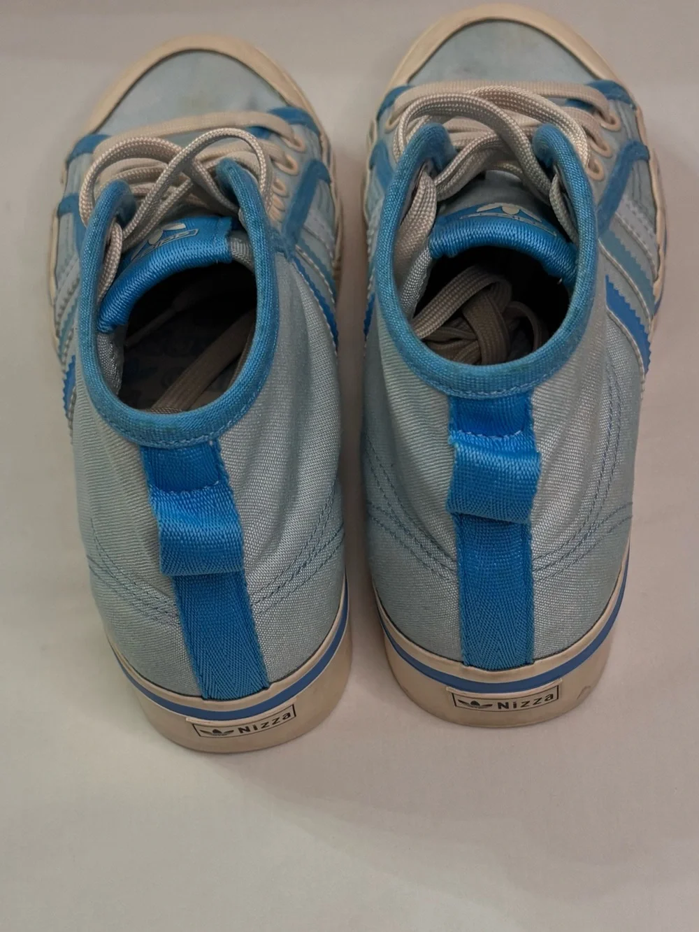 adidas Nizza Platform Women’s Sky Blue and Cream High-Top Sneakers Sz 8